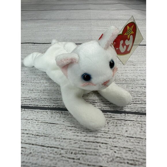Flip White Cat Ty Beanie Baby 4012 Tag Errors RETIRED 1993 3rd Generation Tush